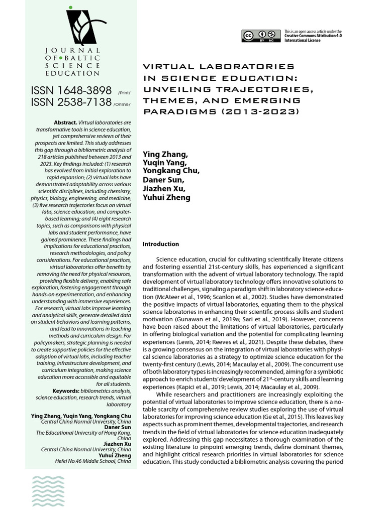 Virtual Laboratories in Science Education | PDF | Science | Simulation
