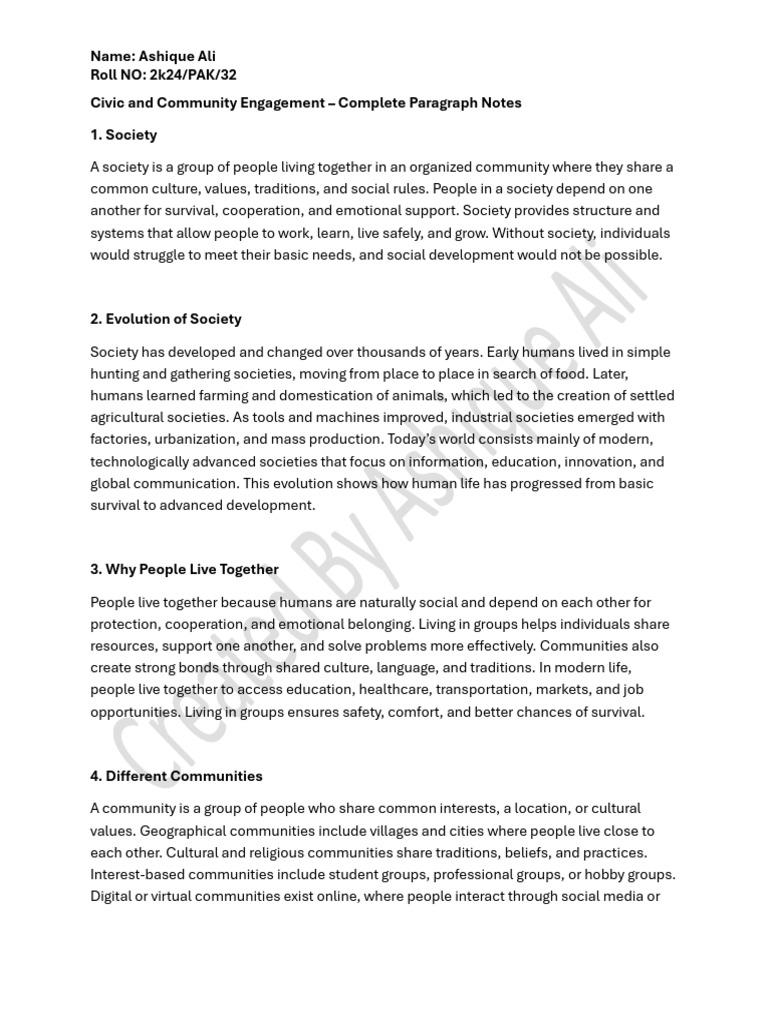 Civic and Community Engagement | PDF | Society | Community