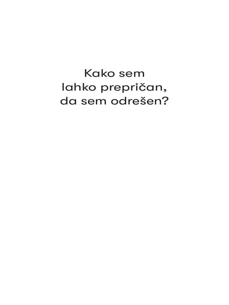Kako Sem Lahko Preprican Da Sem Odresen-Jeremy Pierre | PDF