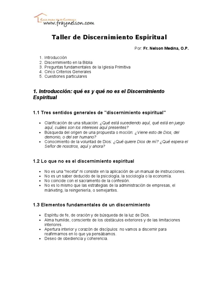 Ejemplos de Discernimiento Espiritual | PDF