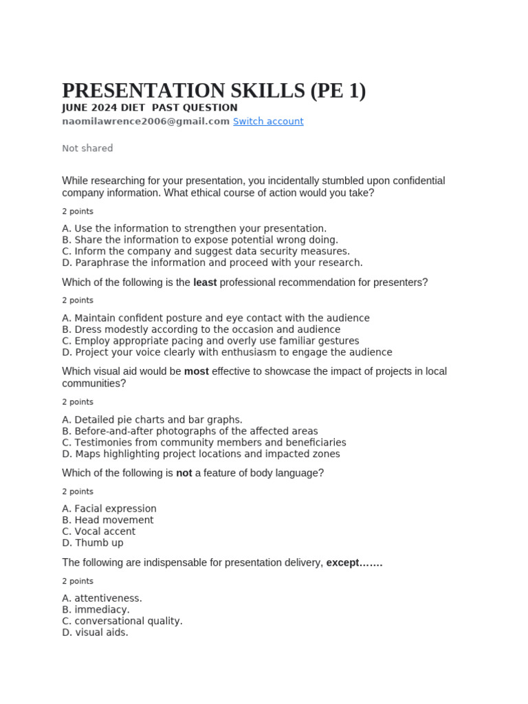Presentation Skills | PDF | Body Language | Human Communication