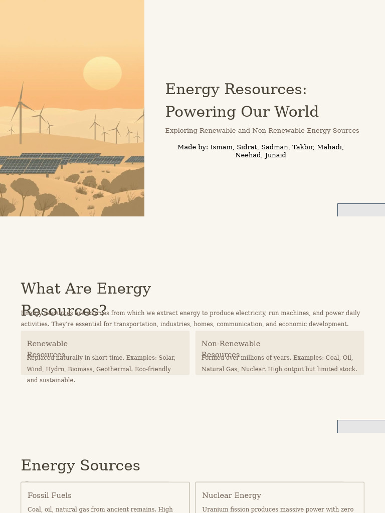 Energy Resources: Renewable vs Non-Renewable | PDF | Energy Development ...