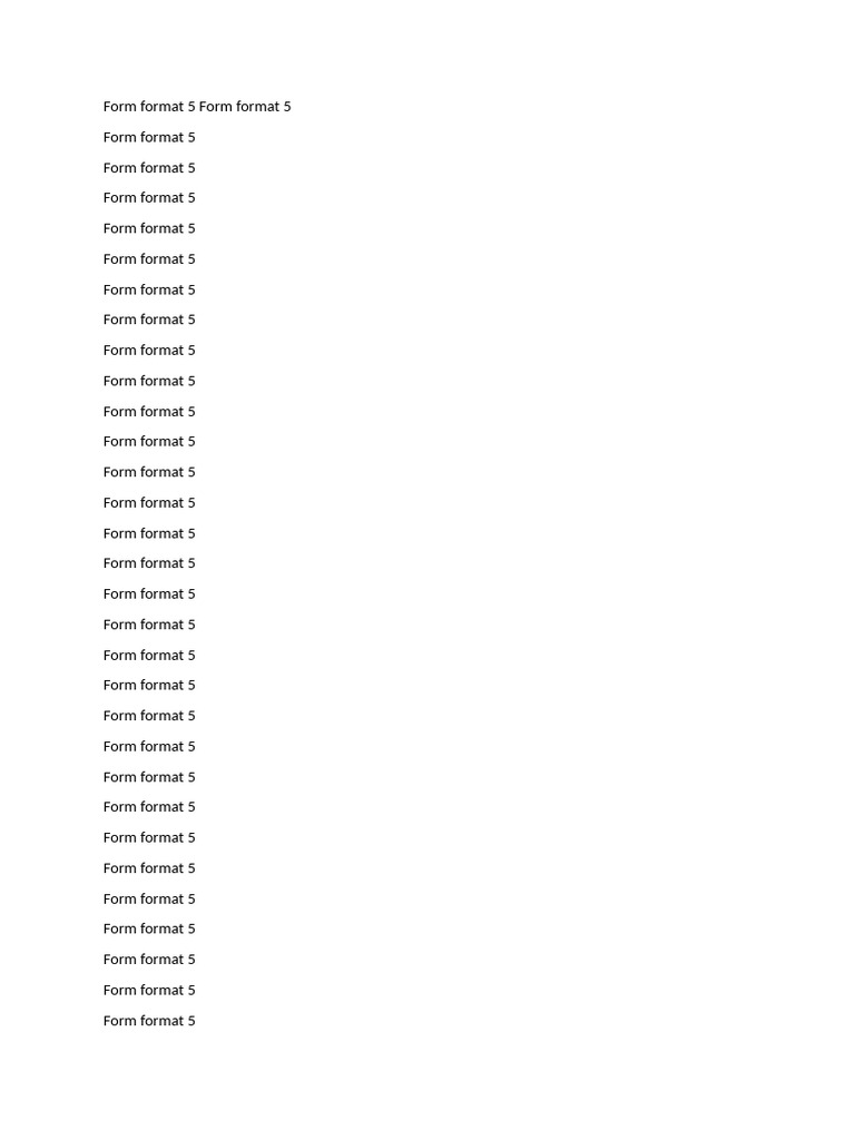Form Format 5 Form Format 4w-0 | PDF