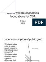 Social Welfare Economics Foundations For CBA: G. Mason 2010
