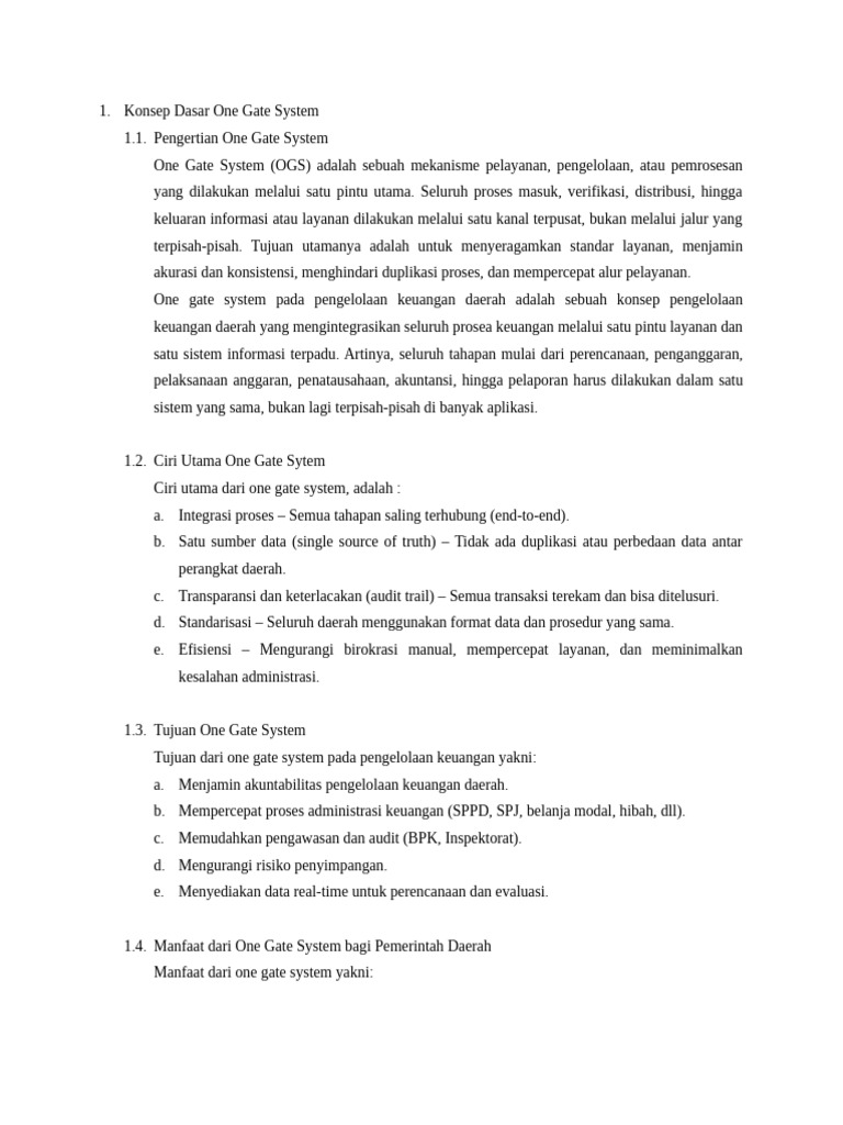 Manfaat dan Tantangan One Gate System | PDF