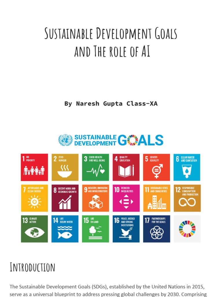 Sustainable Development Goals and The role of AI | PDF | Sustainability ...