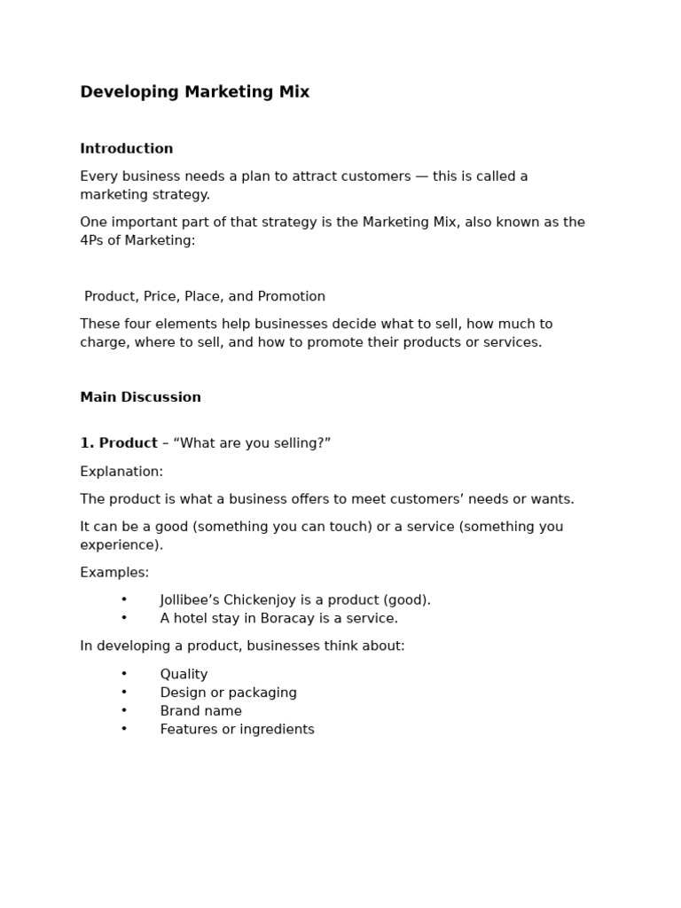 Mastering the Marketing Mix 4Ps | PDF | Marketing | Prices