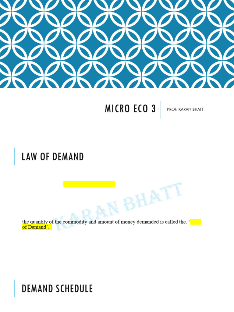 MICRO ECO 3 law of demand | PDF | Demand | Demand Curve