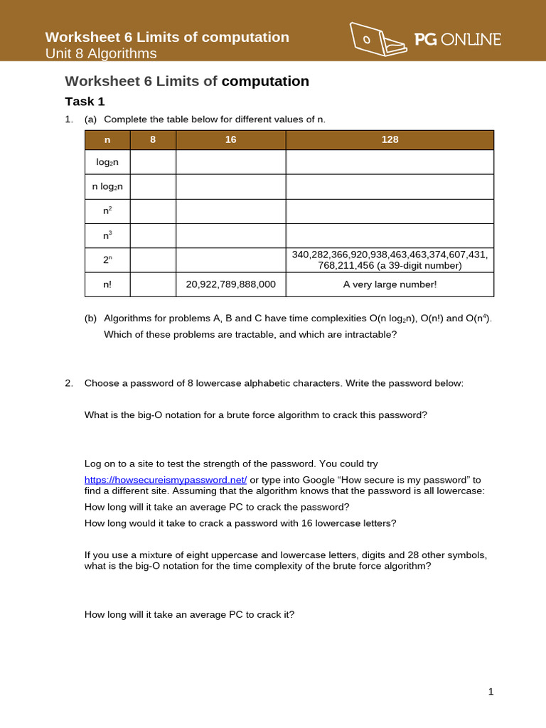 Limits of Computation in Algorithms | PDF | Computational Complexity ...