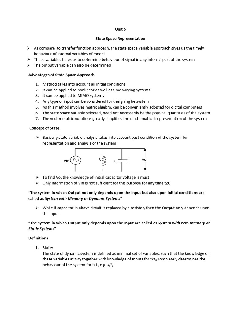 Understanding State Space Representation | PDF | System | Mathematics
