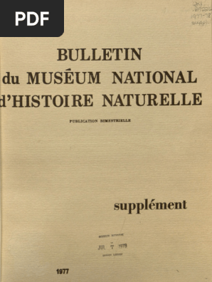 Bulletin du Muséum d'Histoire Naturelle | PDF