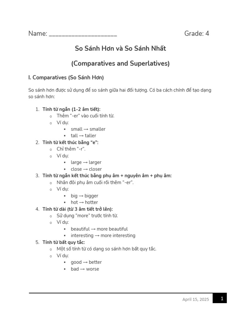 15.04. Comparatives and Superlatives | PDF
