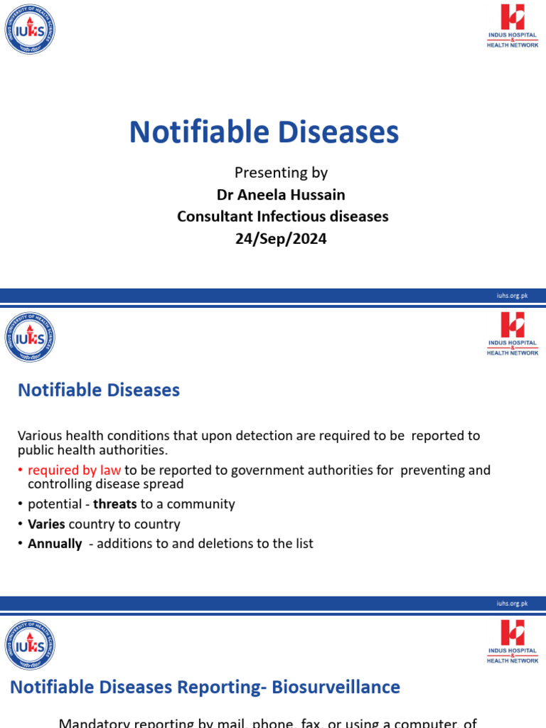 Notifiable Diseases Reporting Guide | PDF | Infection | Public Health