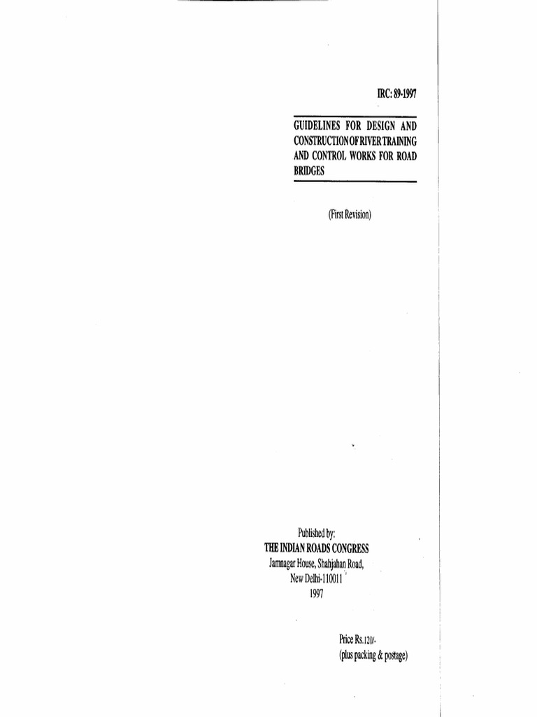 IRC-SP-89-1997 Guidelines For Design and Construction of River Training ...
