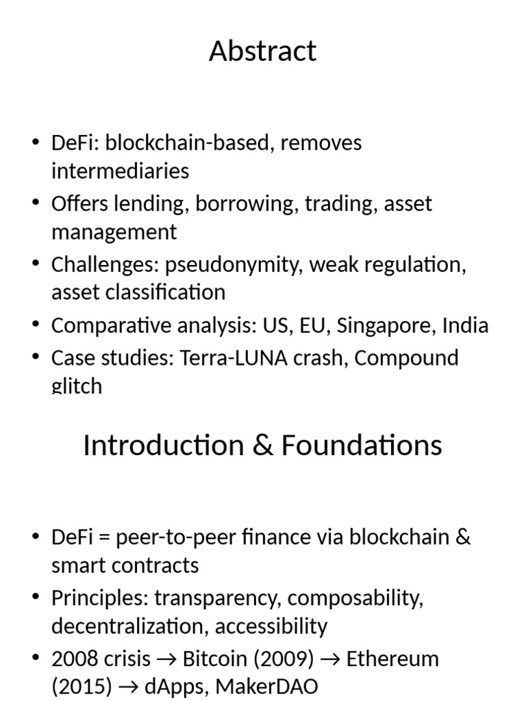 DeFi_Legal_Regulatory_Gaps_Presentation | PDF | Economies
