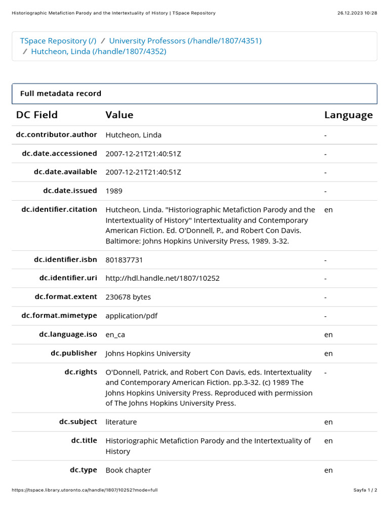 Historiographic Metafiction Analysis | PDF | Postmodernism | Postmodern ...
