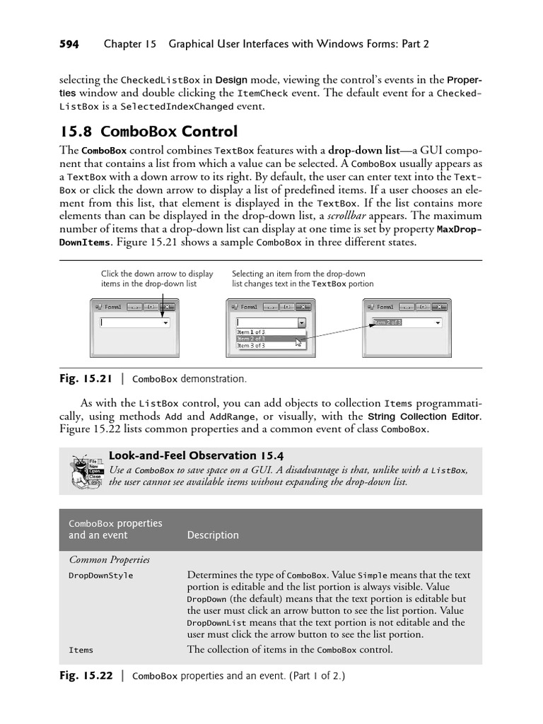 ComboBox Control in Windows Forms | PDF | Directory (Computing) | Area