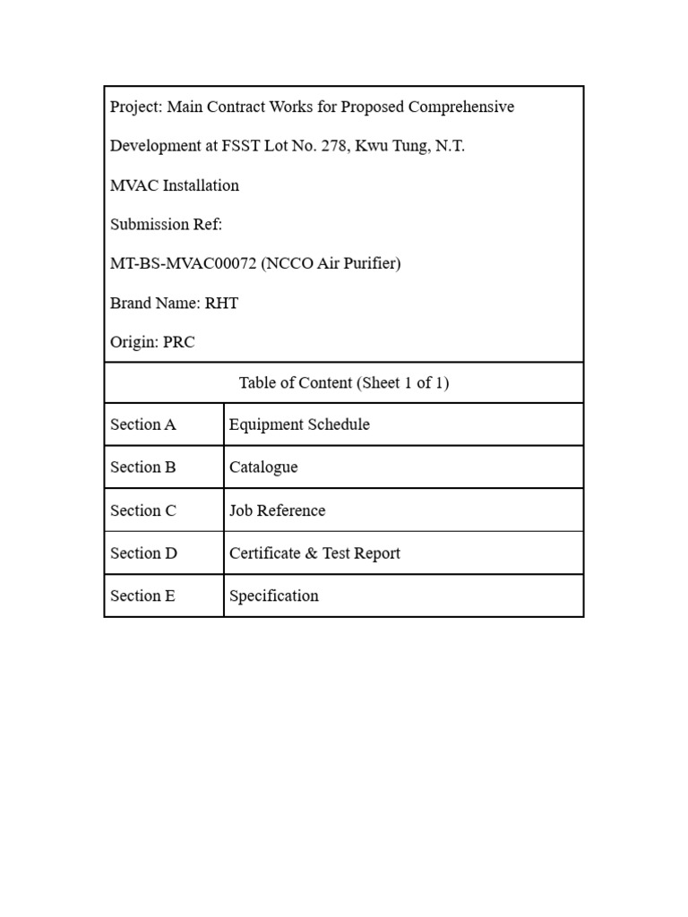 MVAC Installation for FSST Lot 278 | PDF | Materials | Chemical Substances