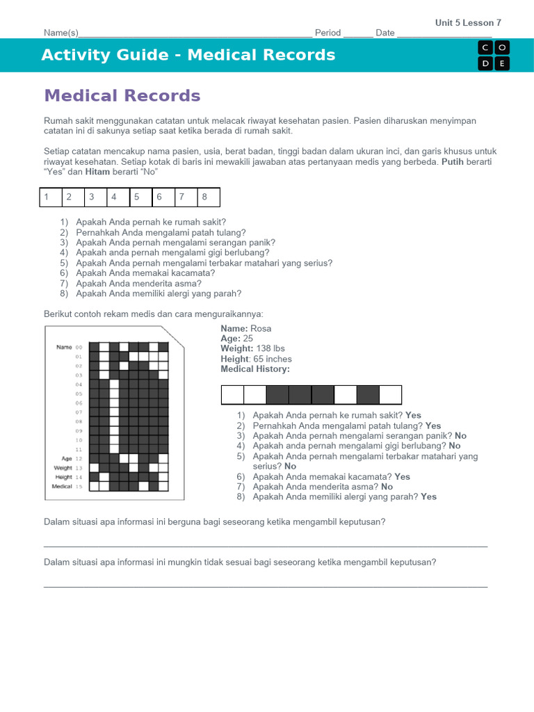 U5L07 - Activity Guide - Medical Records | PDF