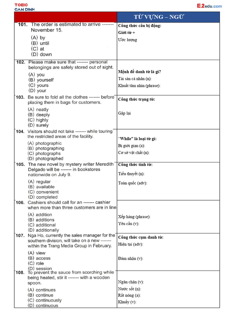Extra Part 5 Test 8 E2e4b | PDF