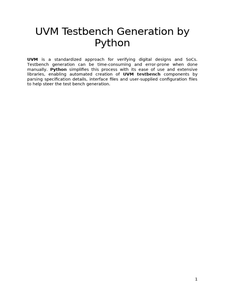 Automating UVM Testbench with Python | PDF | Parameter (Computer ...