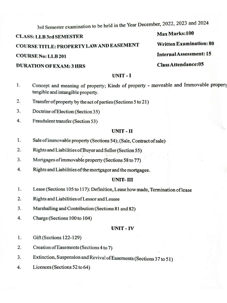 LLB 3 Year 3rd Semester Syllabus - Compressed | PDF