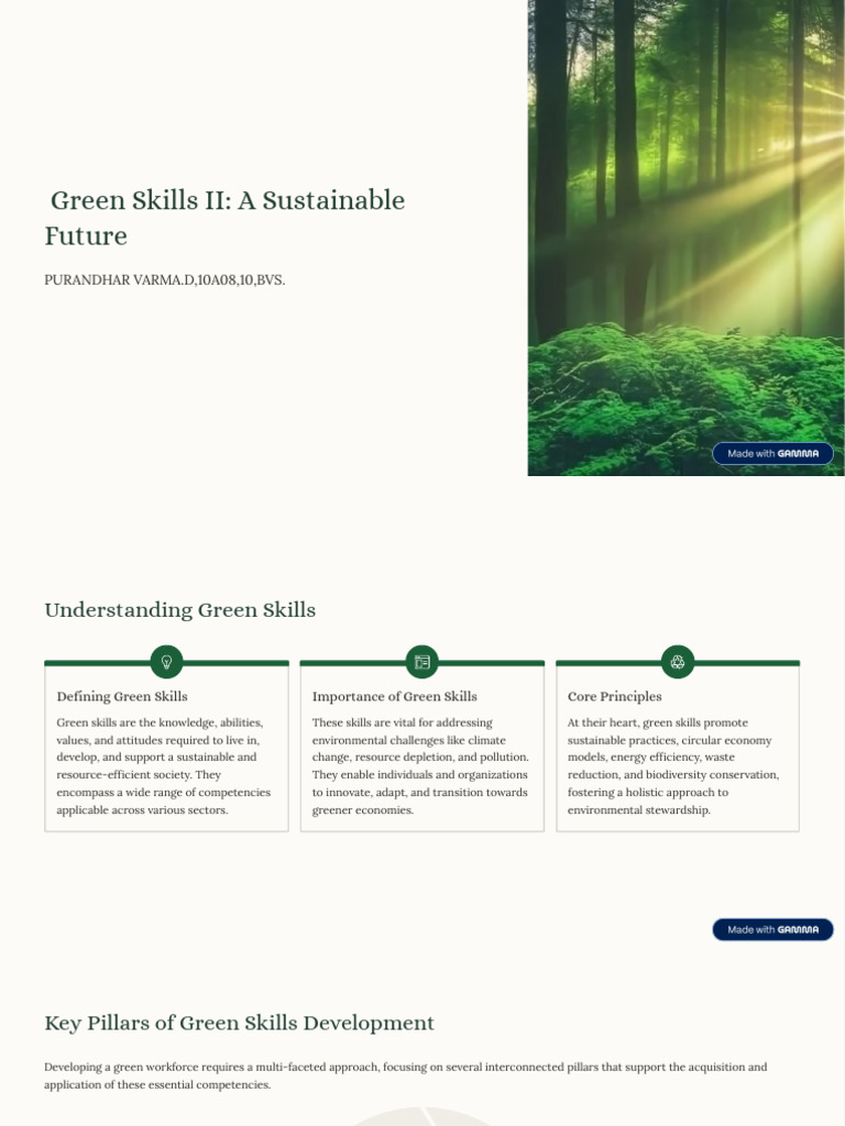 Green Skills II a Sustainable Future | PDF | Sustainability | Green Job