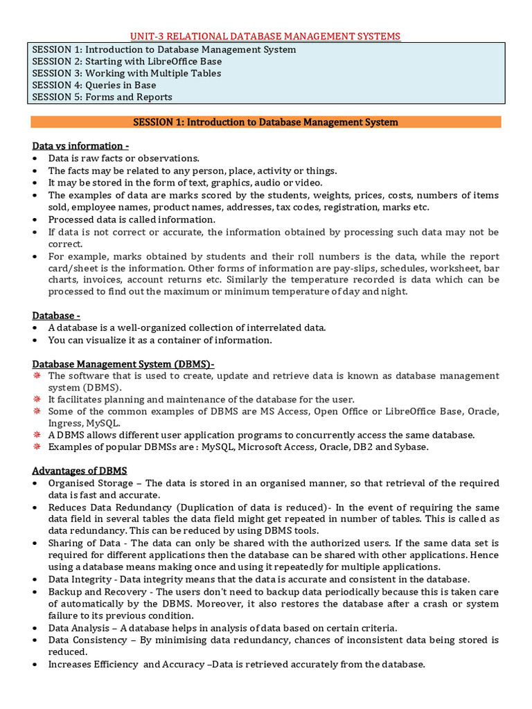 Introduction to Relational DBMS Concepts | PDF | Relational Database ...