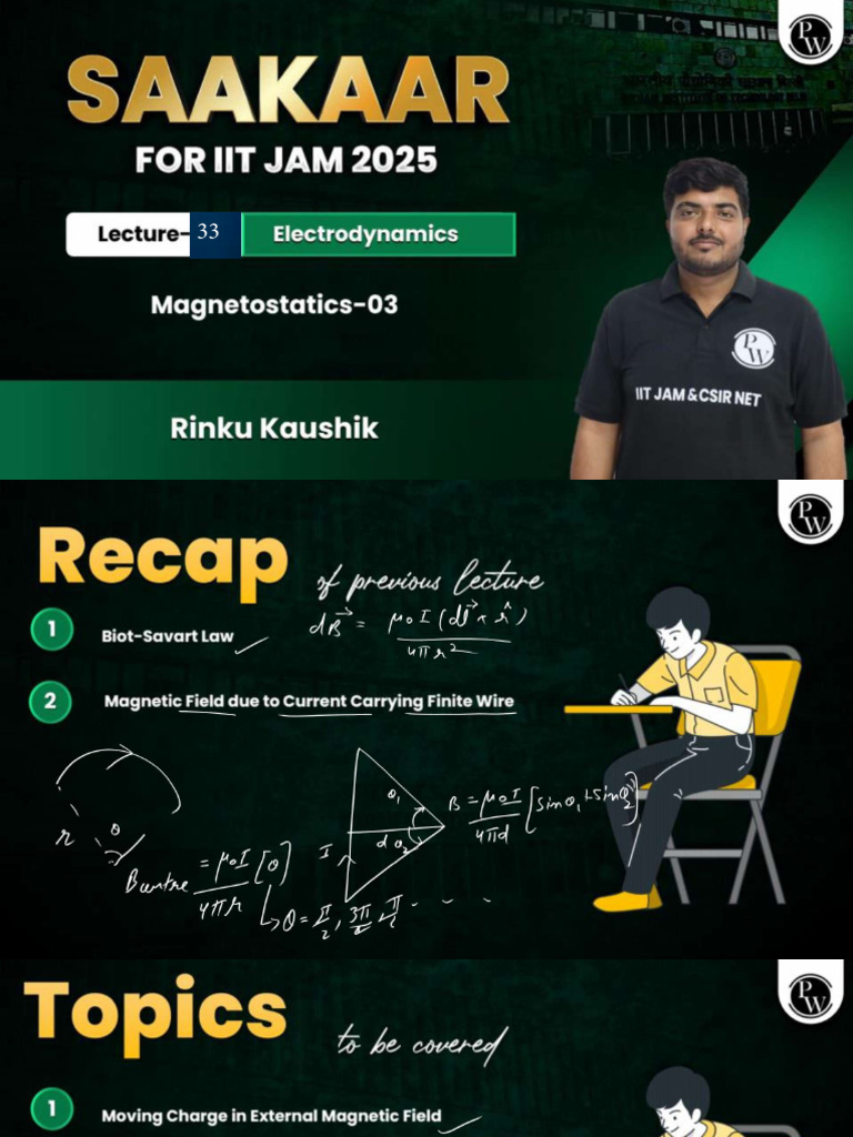 Electrodynamics 33 Class Notes66d95d6a7b6d6700187abe5a | PDF