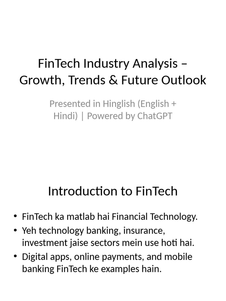 FinTech Industry Growth & Trends Analysis | PDF