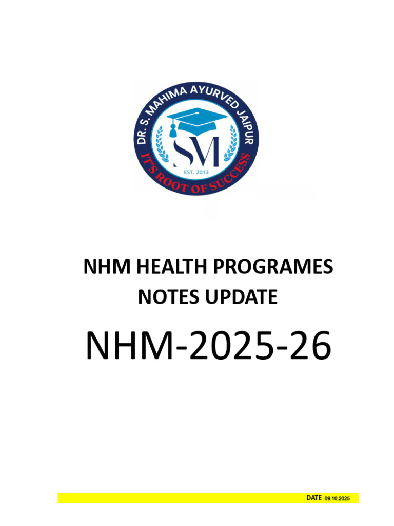 NHM Health Programesnotes Update - 2 Date 09-10-2025 | PDF | Ayurveda ...