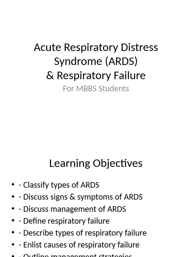 ARDS Respiratory Failure Presentation | PDF