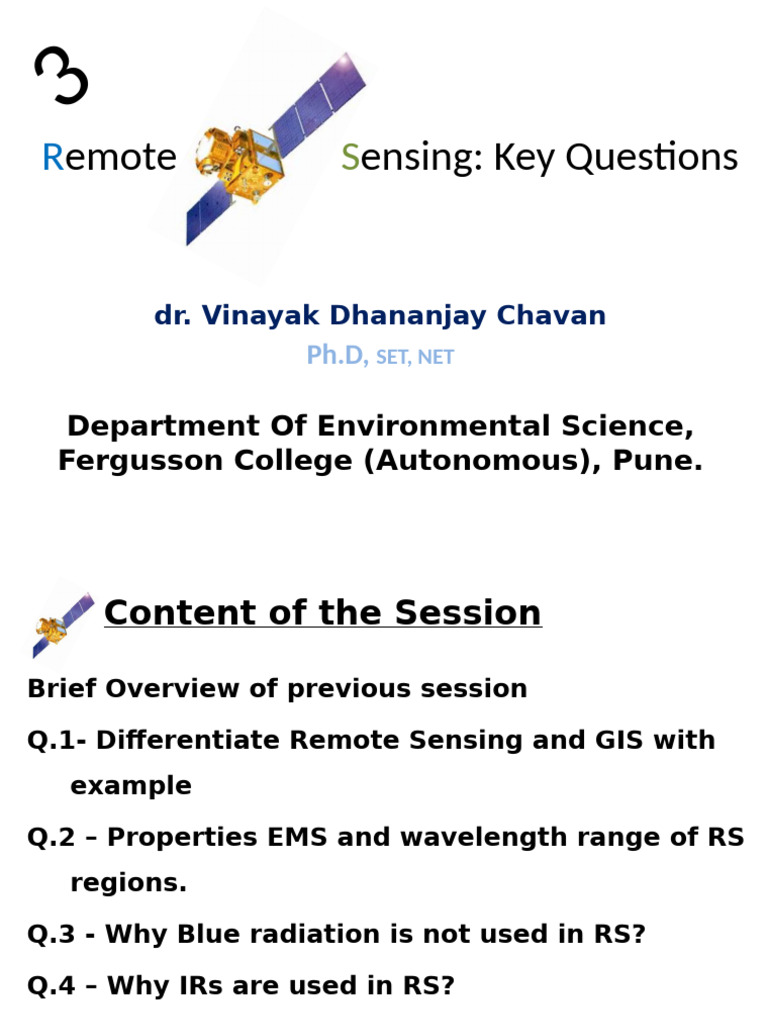 3 Remote Sensing | PDF | Infrared | Electromagnetic Radiation