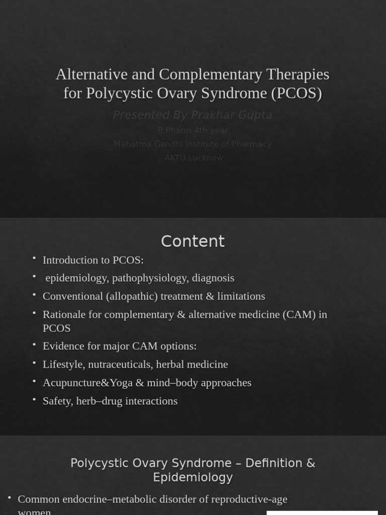 PCOS: Alternative Therapies Overview | PDF | Polycystic Ovary Syndrome ...