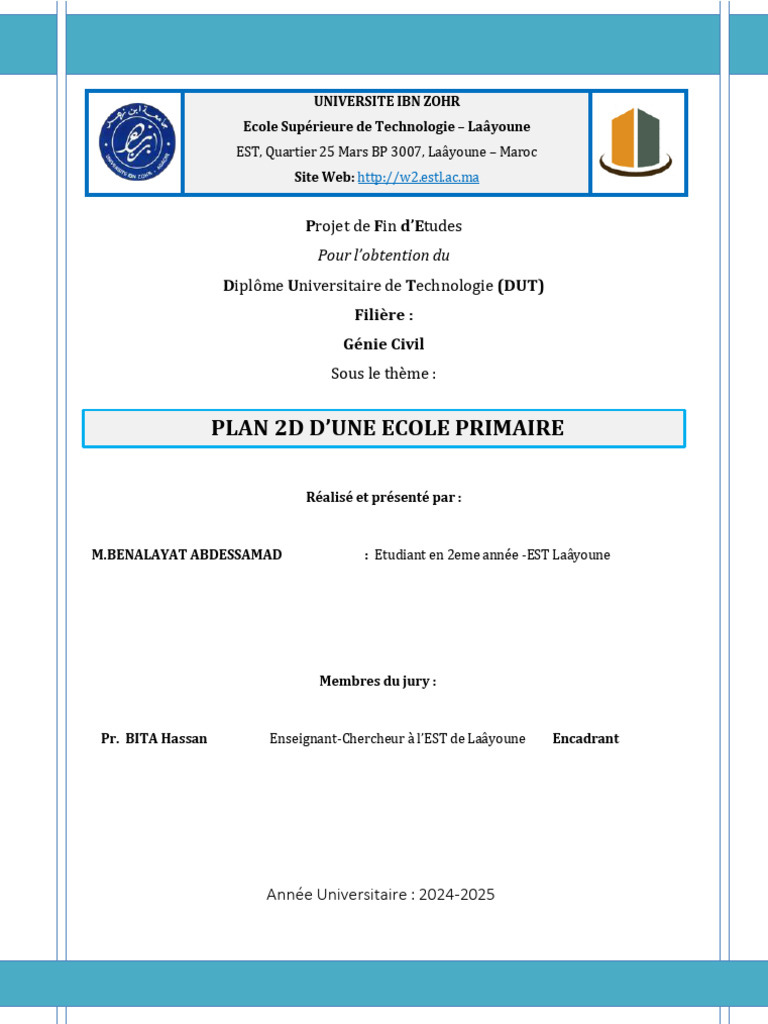 Projet de DUT en Génie Civil : École Primaire | PDF | Tuyau | Béton armé