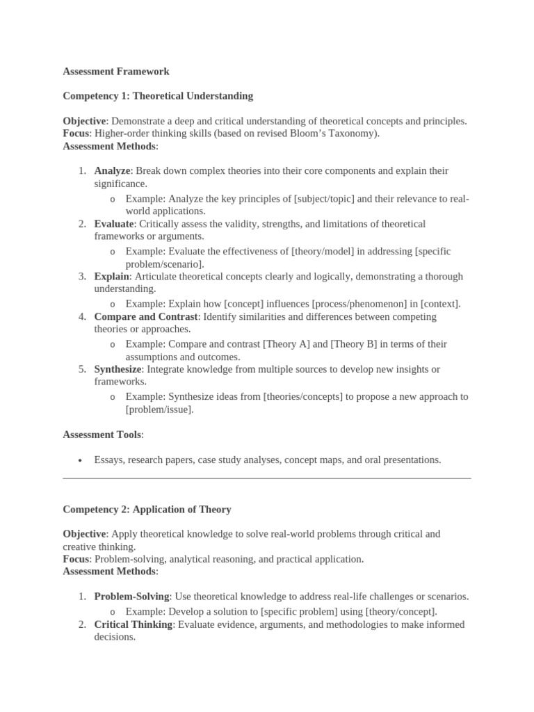 Assessment Framework | PDF | Theory | Methodology