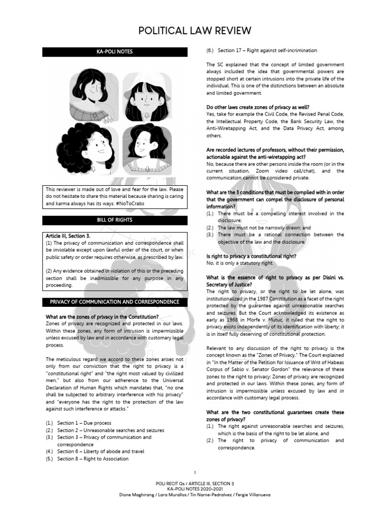 Bill of Rights, Section 3 | PDF | Privacy | Search And Seizure