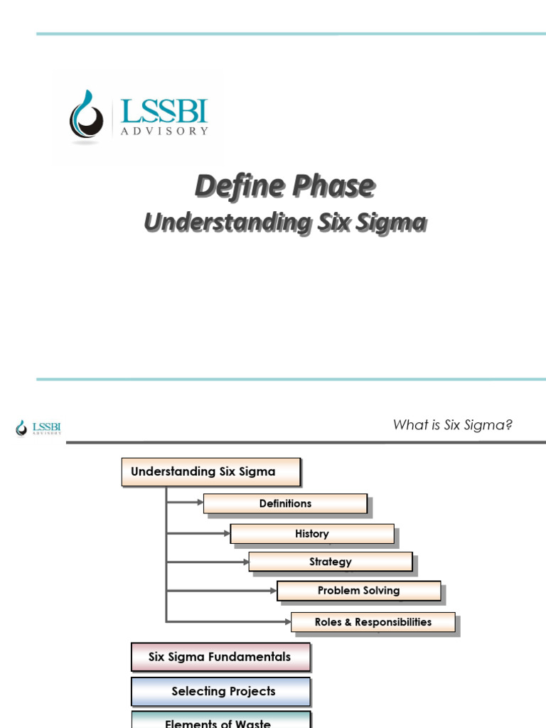 Six Sigma Define Phase Overview | PDF | Six Sigma | Standard Deviation