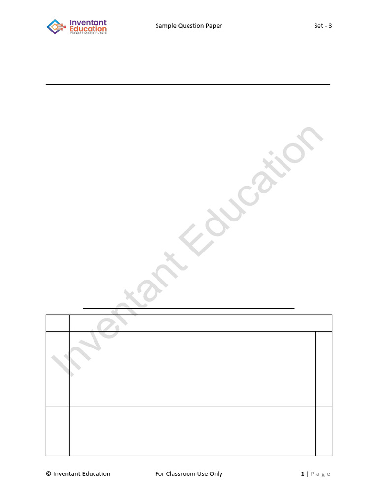 Class X IT Sample Question Paper Set 3 | PDF