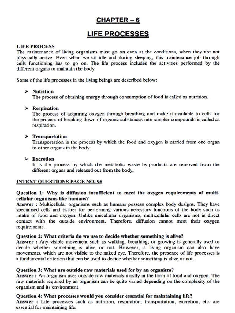 Class X Life Process 1st Part | PDF | Nutrition | Diet & Nutrition