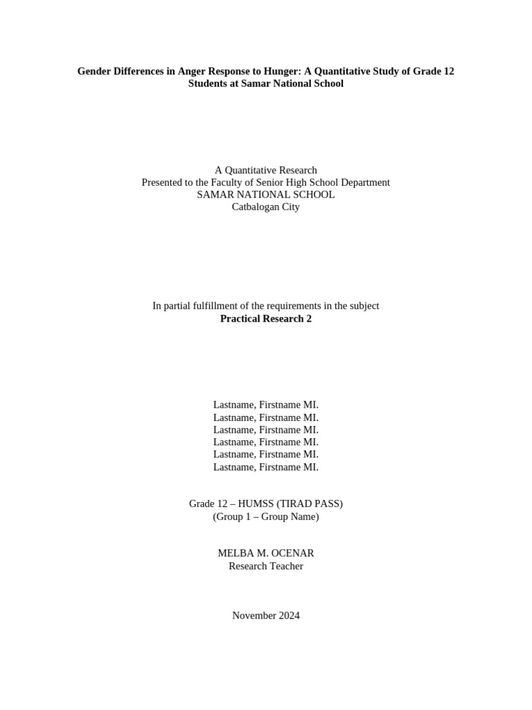 PR2 Template 2024 2025122 | PDF | Anger | Emotions