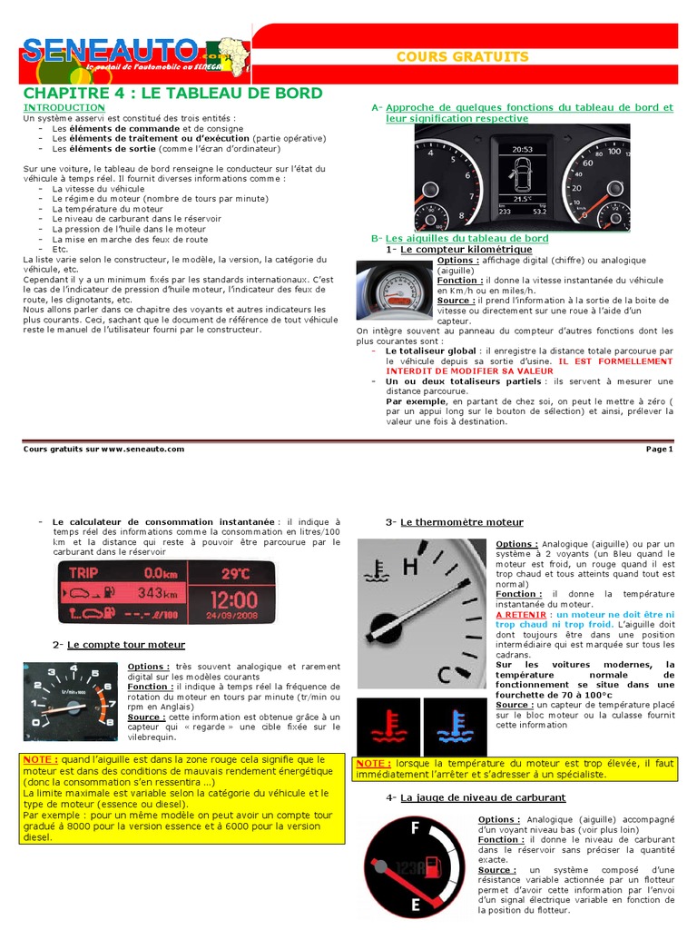 Kilométrage De Voiture Numérique Moderne Tableau De Bord De Voiture Avec  Capteurs Et Informations Rpm Indicateur De Carburant Et Température