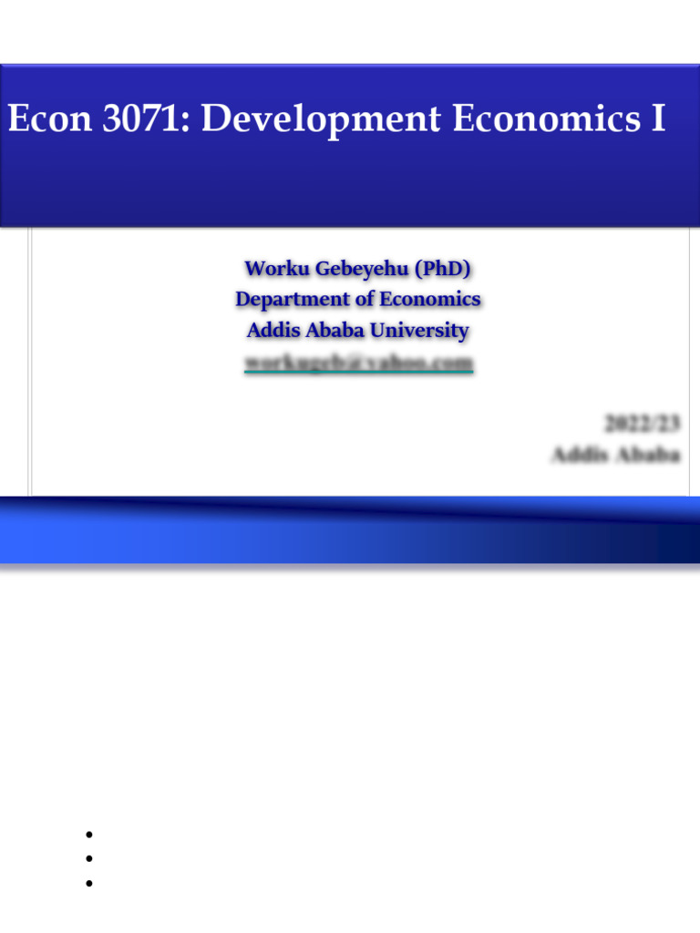 Development Economics Overview and Concepts | PDF | Cost Of Living ...