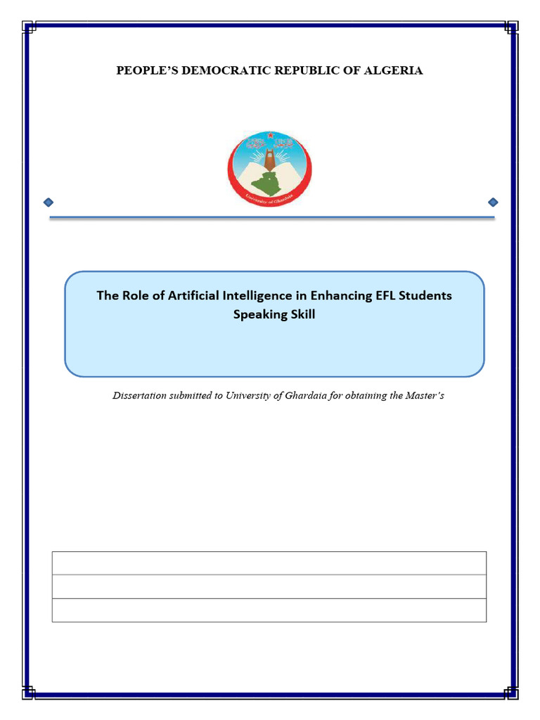 AI's Impact on EFL Speaking Skills | PDF | Vocabulary | Intelligence ...