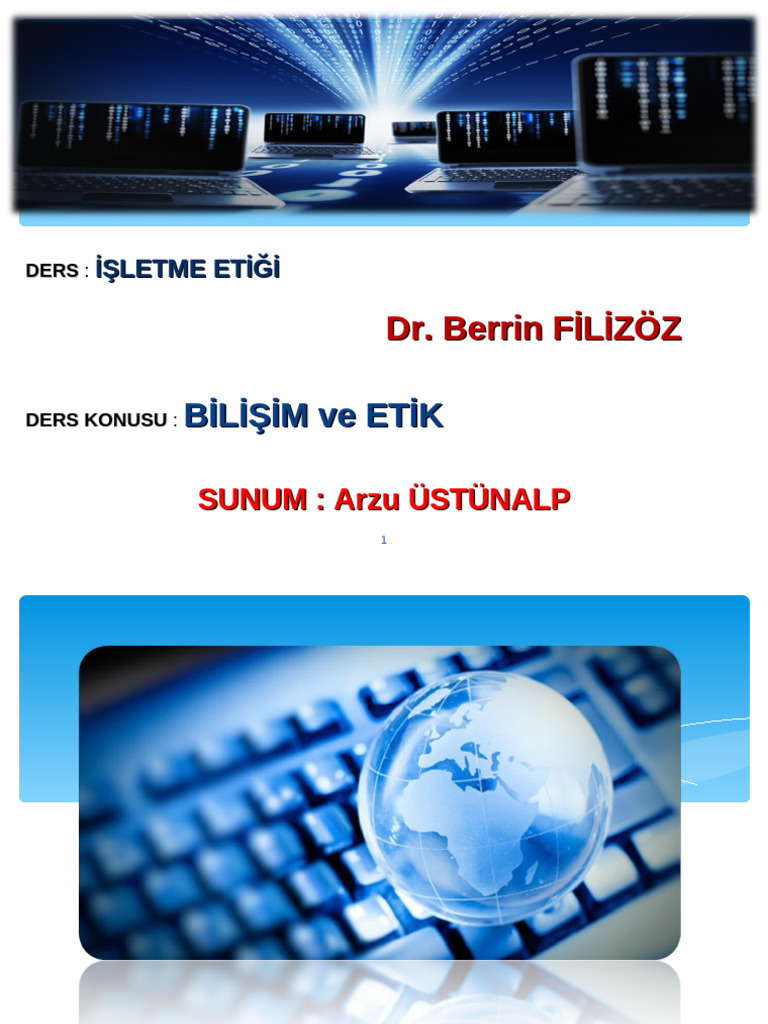 Bilişim Teknolojileri Ve Etik | PDF