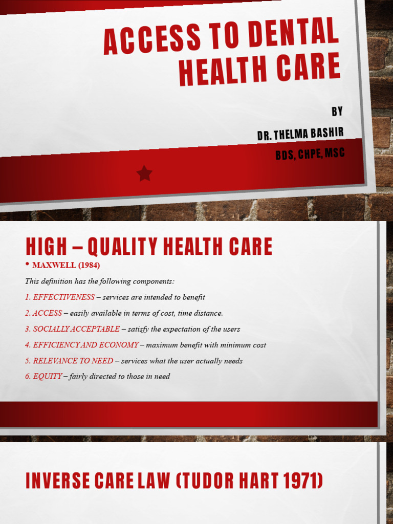28 Access To Dental Health Care | PDF | Dentistry | Dentist