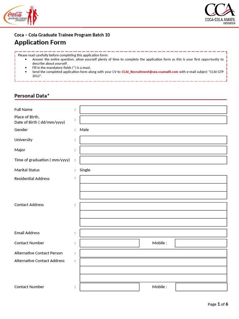 GTP Application Form 2012 | PDF