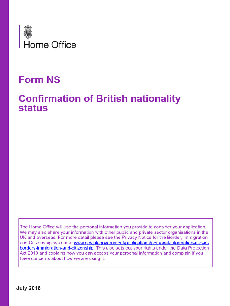 form-ns-07-18 | PDF | Passport | Nation