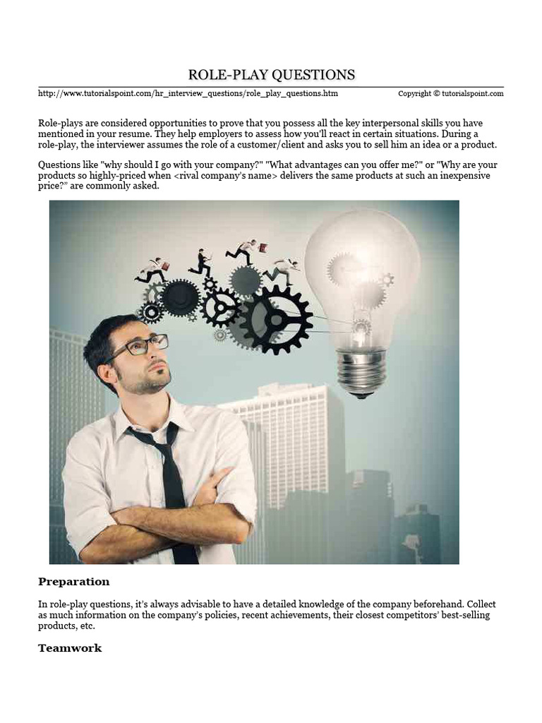 04 Role-Play Questions | PDF | Human Communication | Social Psychology