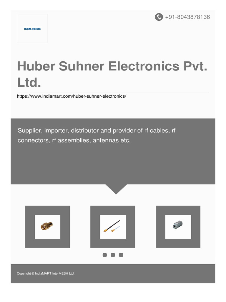 Huber Suhner Electronics Product Overview | PDF | Coaxial Cable ...